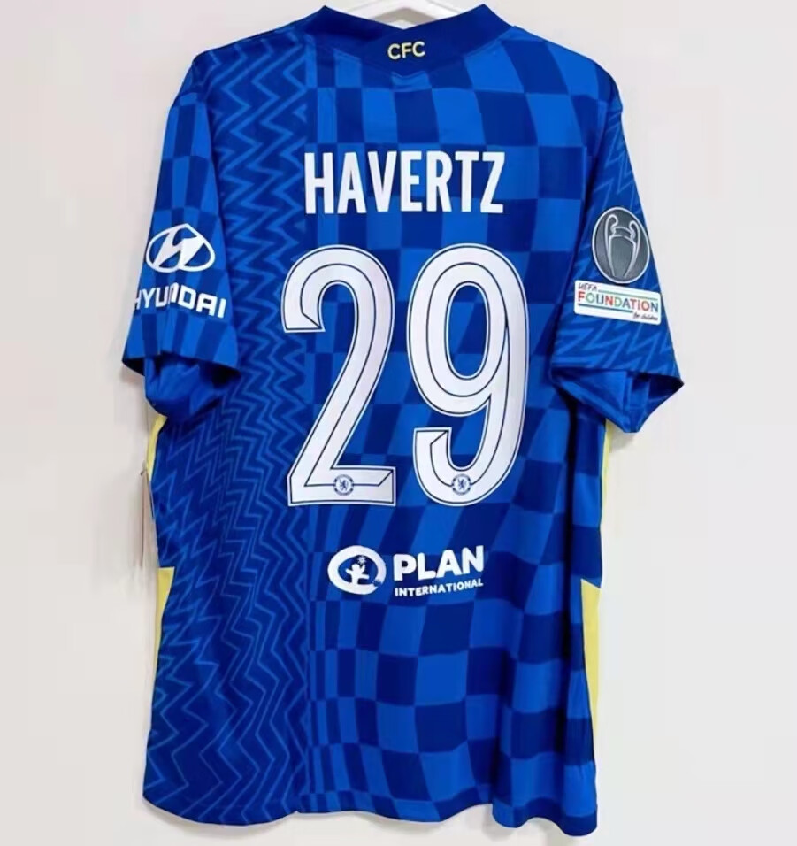 鸿星尔尅特价捡漏gbgr切尔西球衣2021欧冠决赛版主场29号哈弗茨7号