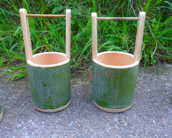 竹扁担水桶小孩子玩具练习平衡道具竹水桶小水桶户外安吉游戏道具水桶