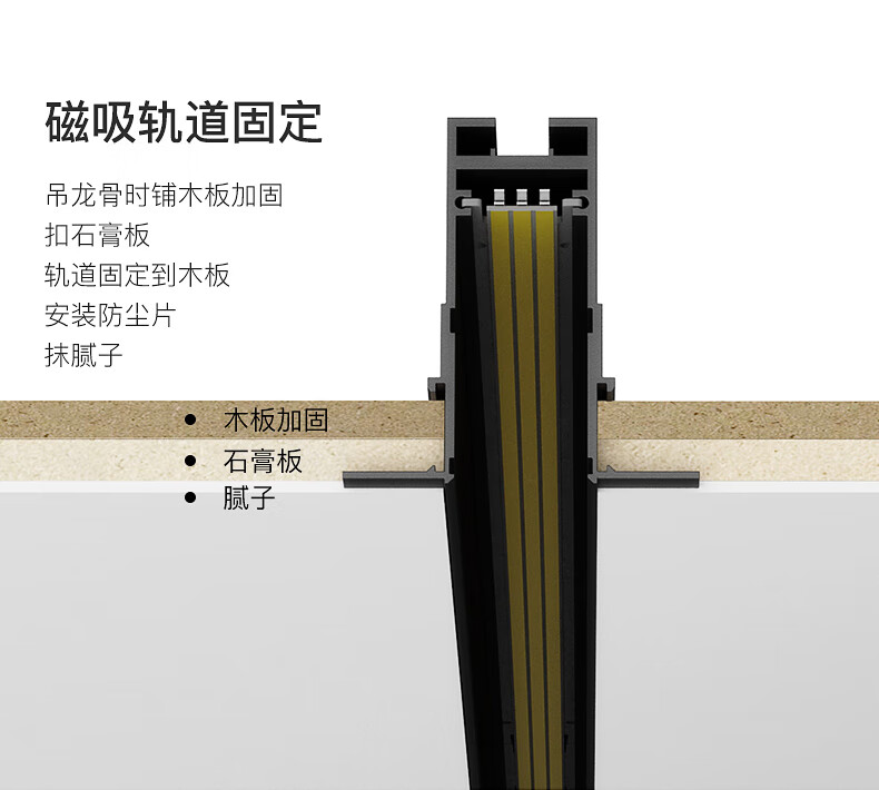 磁吸灯无边框嵌入式led导轨射灯酒店客厅铝制 圆弧骑士