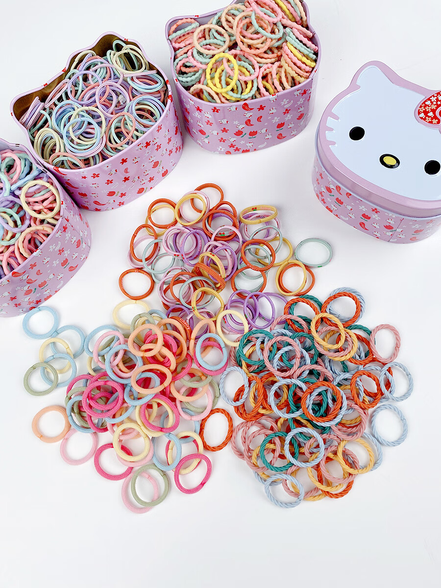 儿童橡皮筋头绳女童发饰小号不伤发弹性好宝宝扎头发辫子发绳头饰细