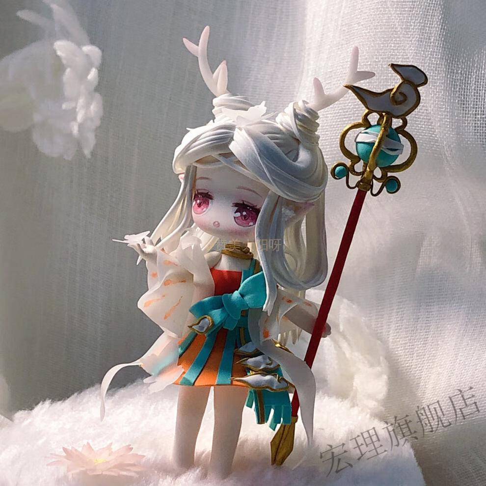 王者荣耀瑶遇见神鹿手办 王者荣耀遇见神鹿瑶妹可爱粘土模型摆件鹿灵