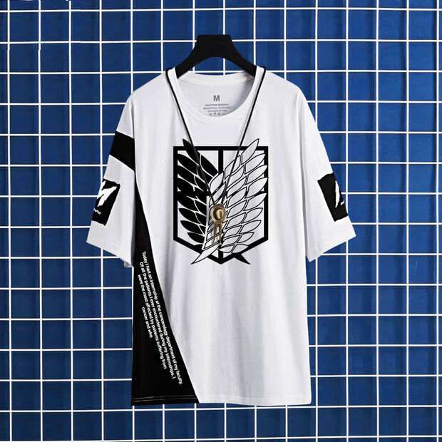 a进击的巨人周边短袖自由之翼衣服t恤上衣兵长艾伦调查兵团cos上衣