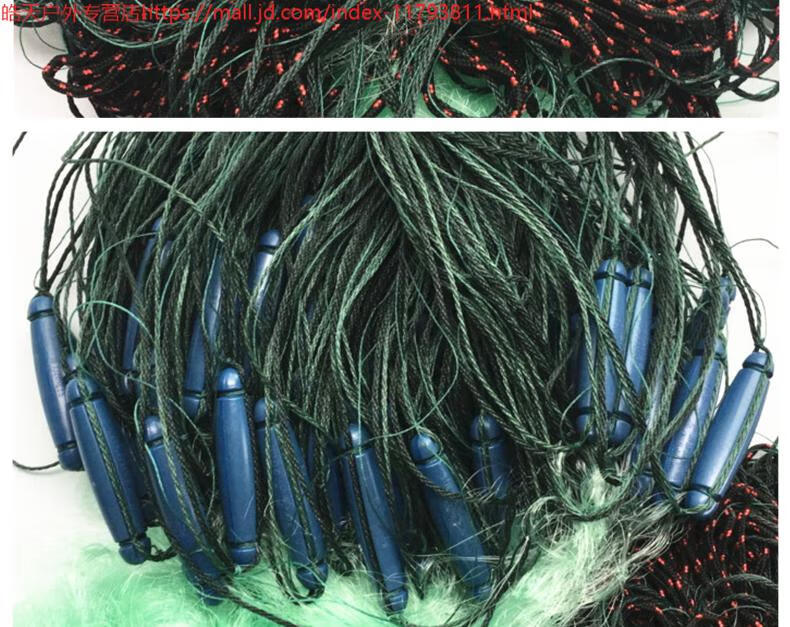 【夏季优选】槐渔 2-6米进口绿丝绳子渔网三层激流网超加重流水鱼网