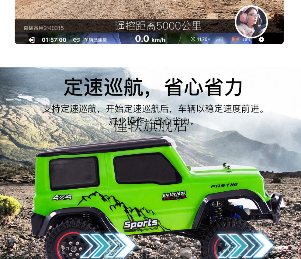 华为智选生态 实景飞车4g网络图传远程遥控车手机遥控可升级gps定位rc