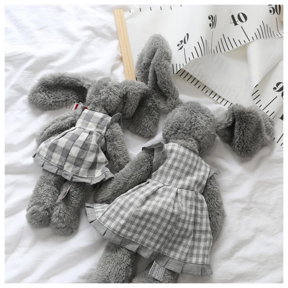 迪士尼北欧田园穿衣公仔毛绒玩具灰兔玩偶女孩居风布娃娃生日礼物ins