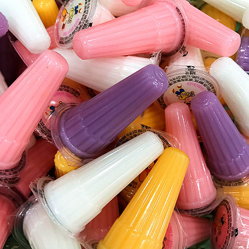 果冻尖头弹性丁形香芋味10斤约220颗ktv招待牛奶味奶冻零食年货草莓味