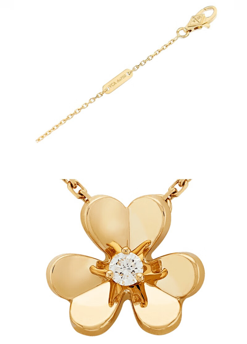 买手代购梵克雅宝vca项链女花型18k金frivole项链迷你款项链双色可选