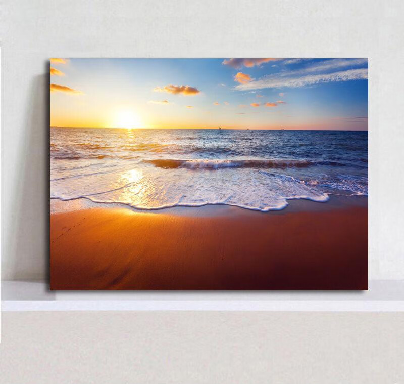 定制太阳挂画旭日东升装饰画客厅挂画卧室壁画风水画红太阳无框画鸿运