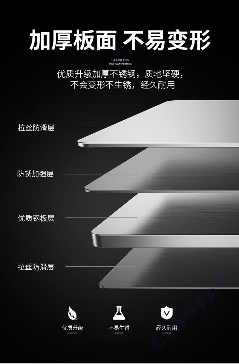 厨房防油烟遮挡板煤气灶台隔板加厚耐高温炒菜溅挡板 高30*深30两折