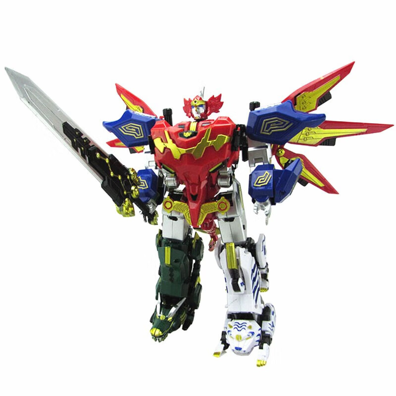 神兽金刚5合1玩具套装儿童益1智拼装变形机器人青龙白虎6合体玩具 7.