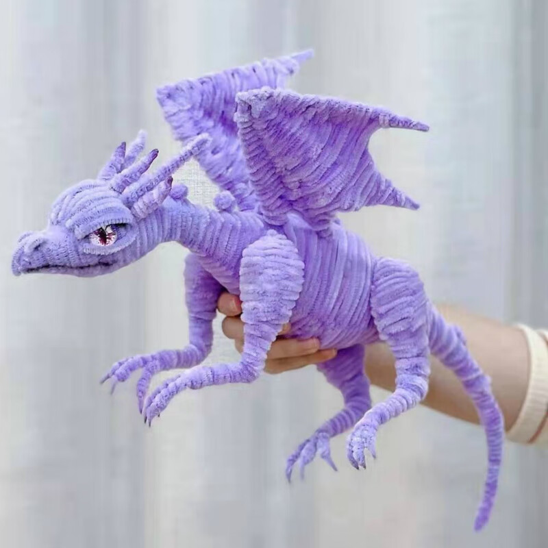 扭扭龙小红书同款扭扭棒毛绒条diy小恐龙玩偶扭扭棒恐龙超密幼儿园