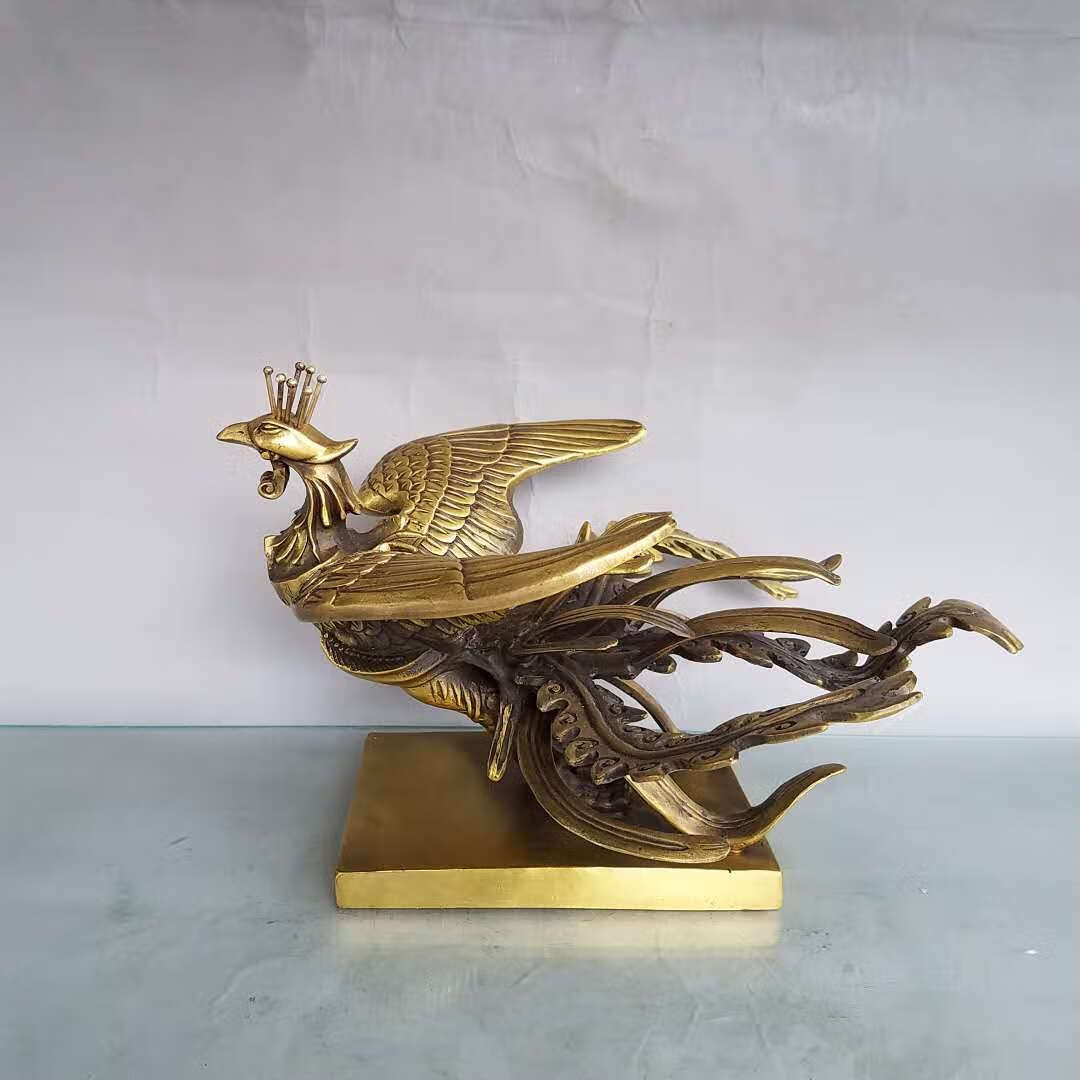 纯铜凤凰摆件展翅凤凰纳福火凤凰家居乔迁新房助姻缘结婚礼品 一款