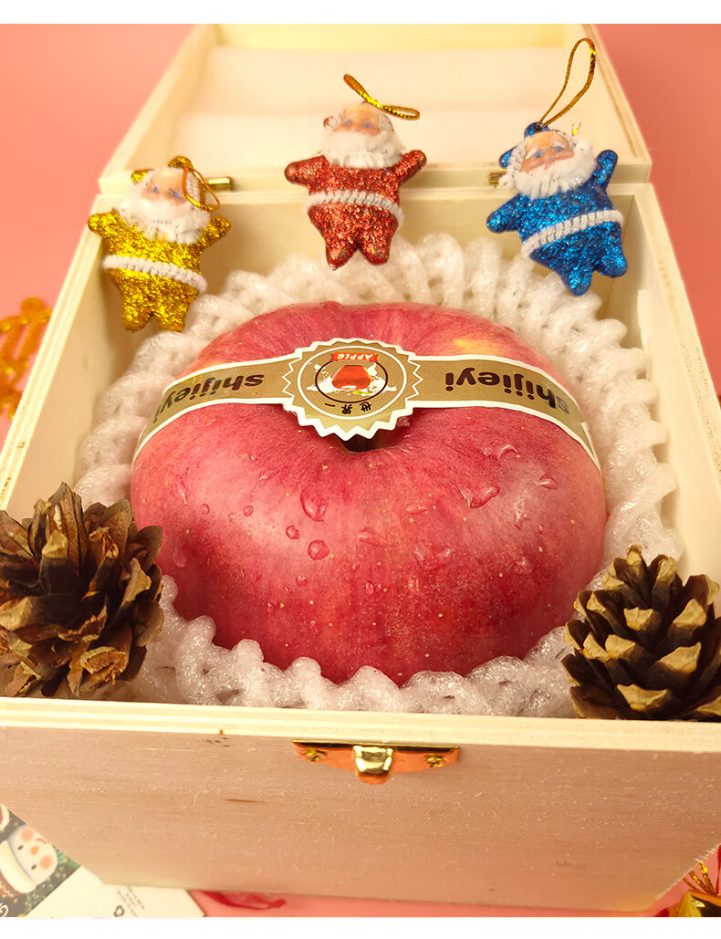 世界一号苹果600克巨型果圣诞老人新鲜平安果平安夜礼水果礼盒95mm含