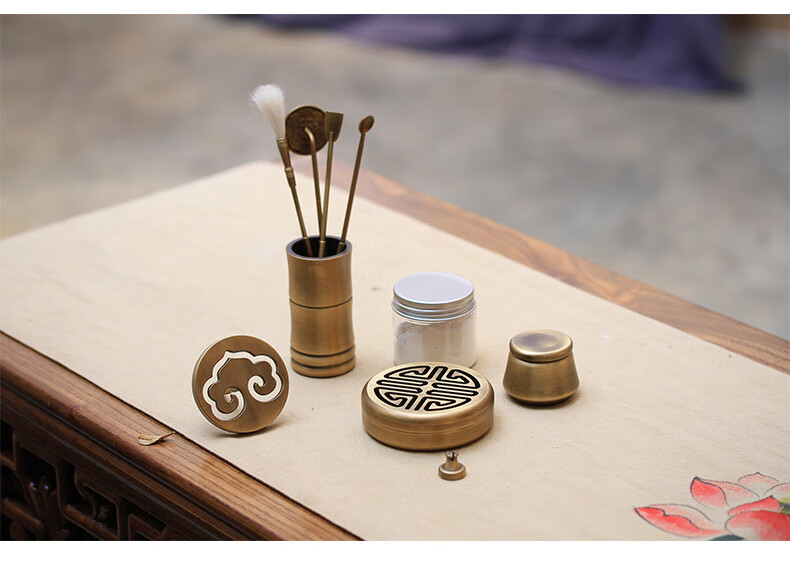 朽物纯铜香道入门套装香模打拓香拓打香篆炉檀香炉香灰沉香粉工具用具