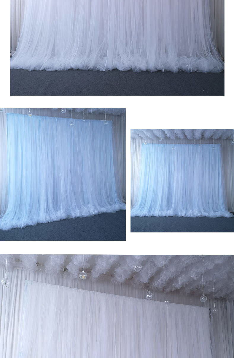 婚庆背景纱幔婚礼用品生日背景布幔装饰纱幔舞台幕布直播背景布置六一