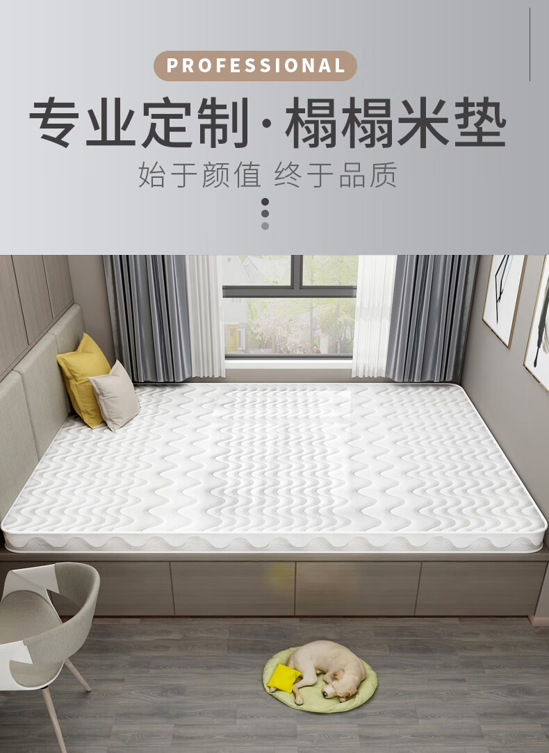 能见度 踏踏米炕褥子炕垫地铺垫床垫硬垫可折叠睡垫棕榈棕垫定制任意尺寸 6厘米/驼绒提花+3E棕+乳胶/每平方