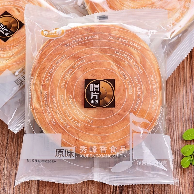 唱片面包90克原味网红手撕老面包早餐营养休闲零食整箱秀峰香唱片10