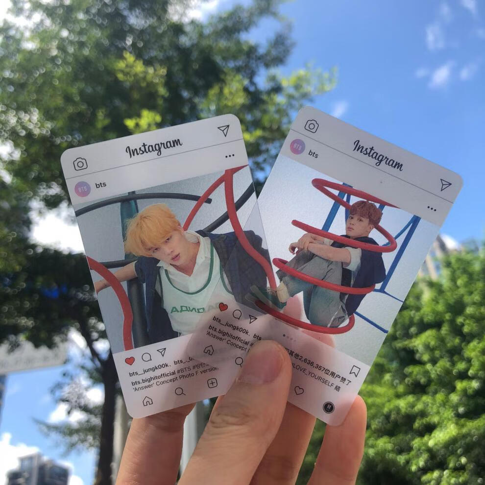 2022新款防弹少年团小卡 防弹少年团ins透卡应援小卡片田柾国金泰亨朴