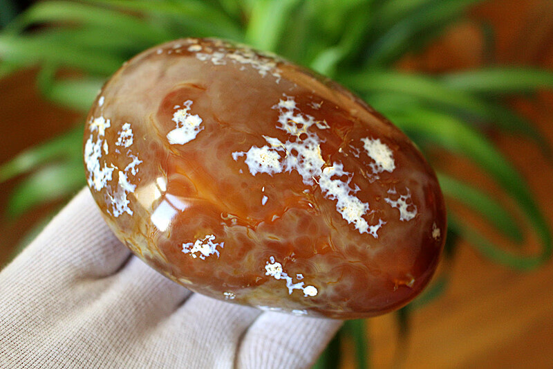 岚珊缠丝玛瑙冰种玉髓把玩件玛瑙原石观赏石雨花石摆件291