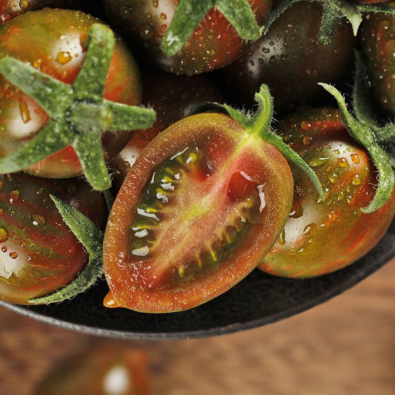 迷彩小番茄圣女果新鲜小水果西红柿山东24斤澳农卡迷彩小番茄2斤装