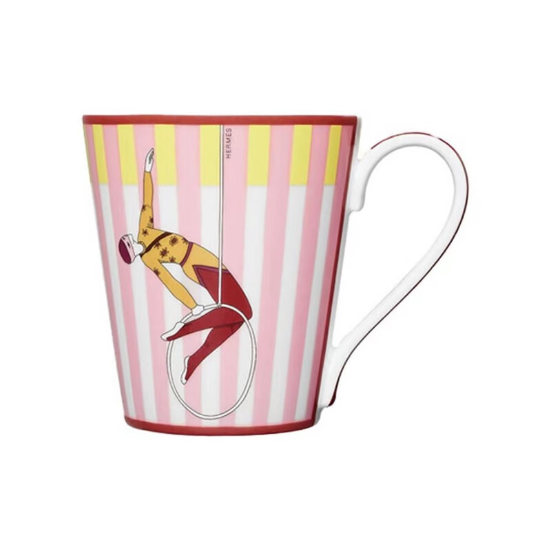 爱马仕hermes陶瓷瓷器餐具马戏团马克杯咖啡杯250ml预售送礼佳品 黄色