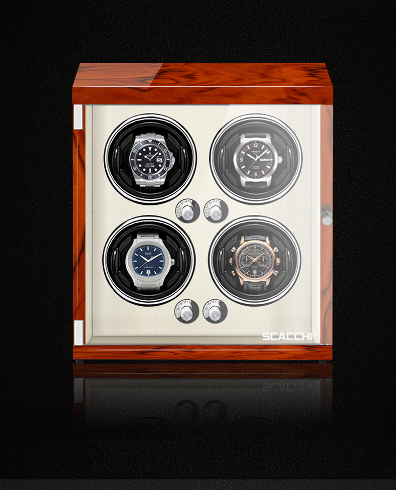 斯卡奇德国科技转表器自动摇表器机械表摇摆器晃表器家用双表位外黑内