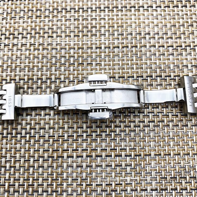 天梭表带钢带t41力洛克1853钢表链男士19mm全金色质保一年19mm