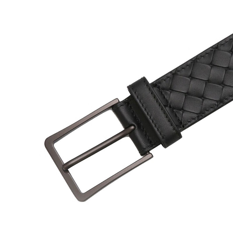 bottega veneta 宝缇嘉 bv 男士皮带黑色皮革编织针扣腰带 271932v4