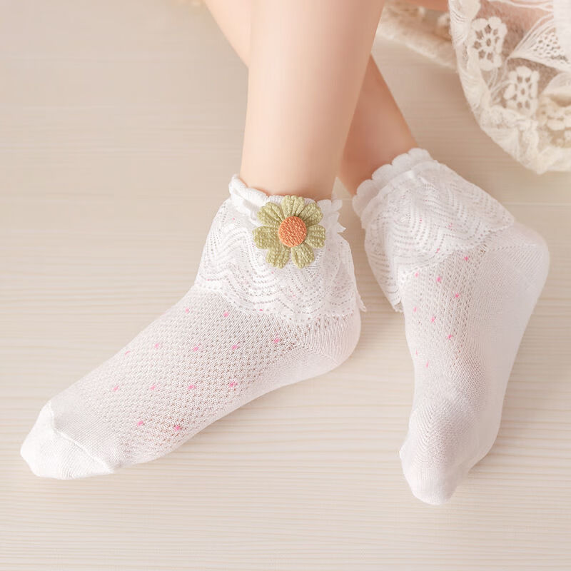 女童袜子适合110岁小女孩穿的网眼花边袜儿童蕾丝宝宝韩版公主袜薄款