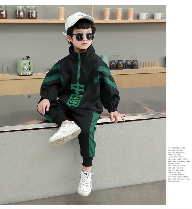 迪士尼disney小孩子男童春装套装2022新款宝宝春秋季洋气儿童酷酷痞帅