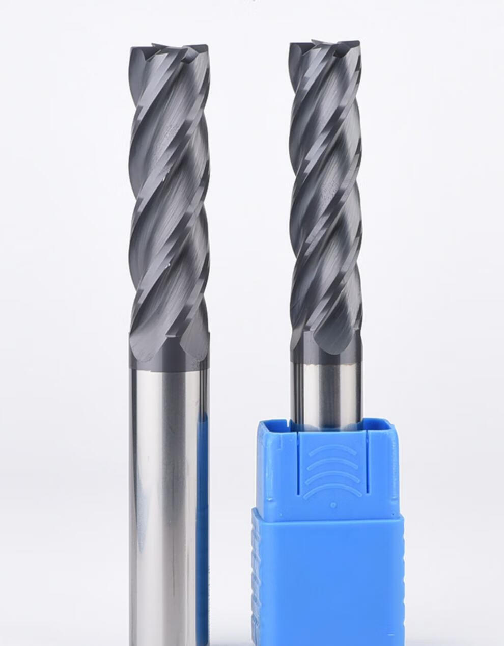 高硬质45度钨钢立铣刀纳米合金加长平底不锈钢直柄4刃cnc数控刀具