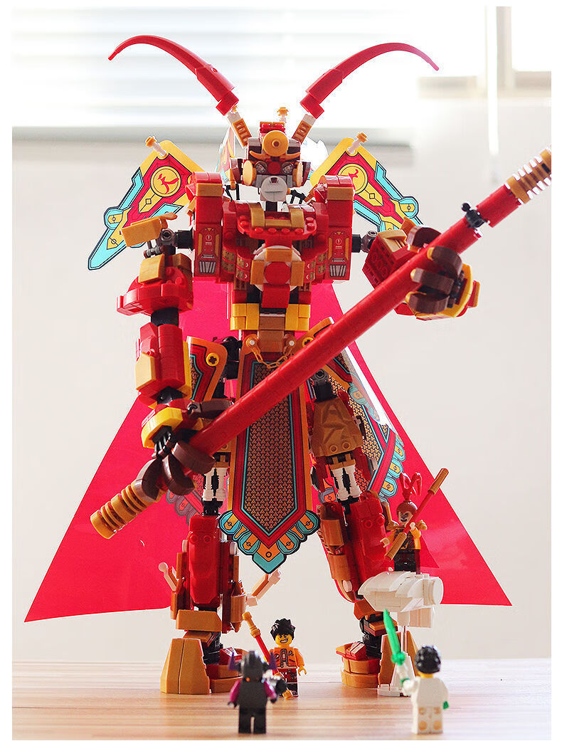 孙悟空兼容机甲可载人拼装玩具积木小颗粒男孩子6到10岁以上中号大圣