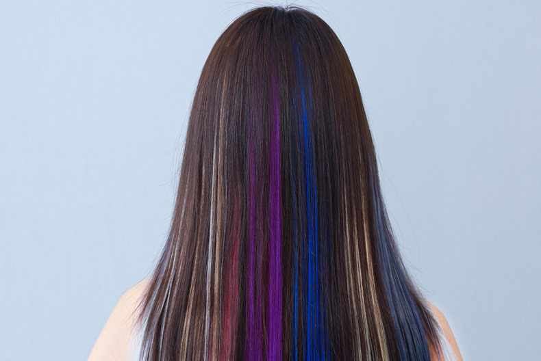 挂耳染假发片彩接发渐变奶奶灰假发条无挑染漂染头发直发高温丝 桃