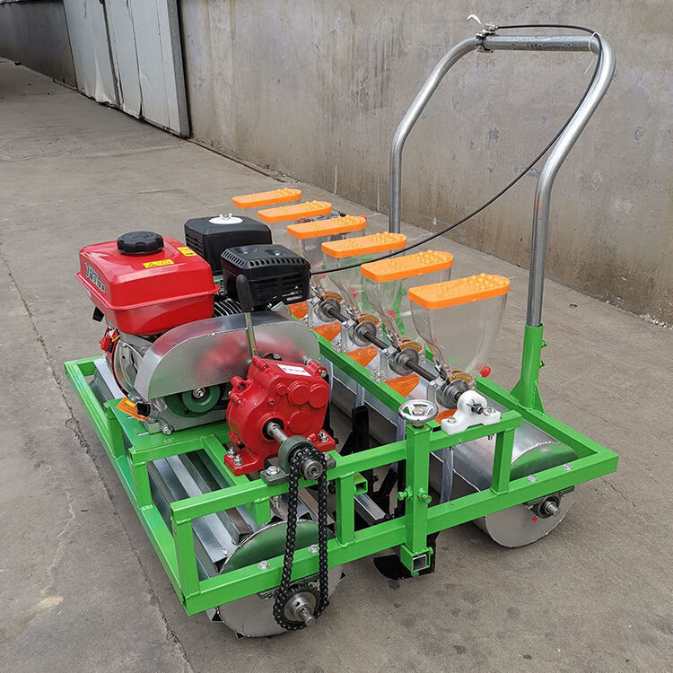 播种机汽油机药材葱香菜白菜萝卜多功能种菜机器 手推通轴8行【图片