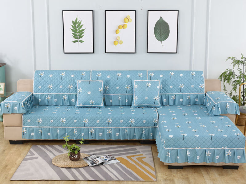 巾四季防滑可定制欧式沙发巾套罩沙发坐垫简约现代爱心藕荷色90120cm