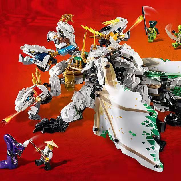 乐高lego兼容幻影忍者积木合体四头神龙人仔拼装玩具男孩礼物忍者雷电