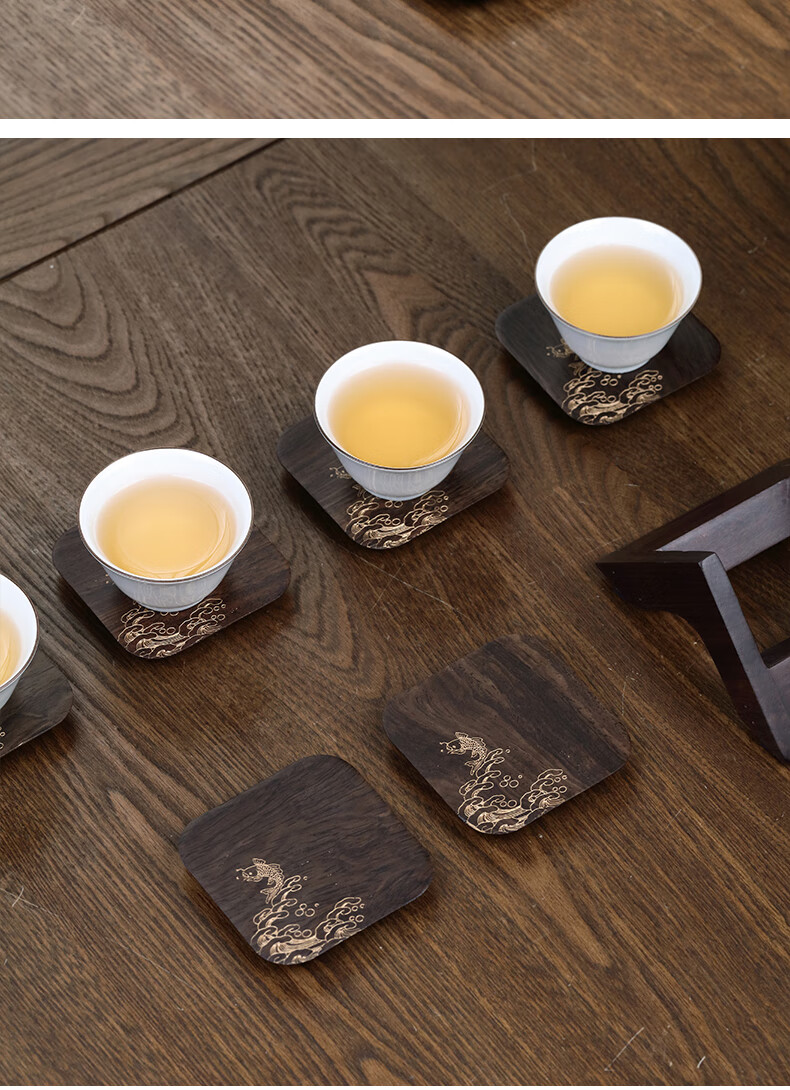 枳亲实木茶垫茶杯垫创意功夫茶道茶杯托日式隔热茶托木质茶具配件 d款