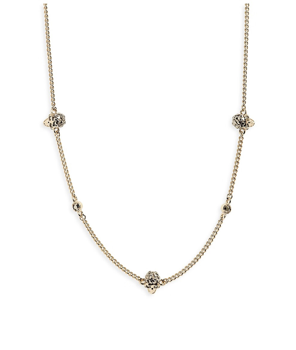alexander mcqueen 亚历山大麦昆 女士金属水晶骷髅项链 553658 j160k