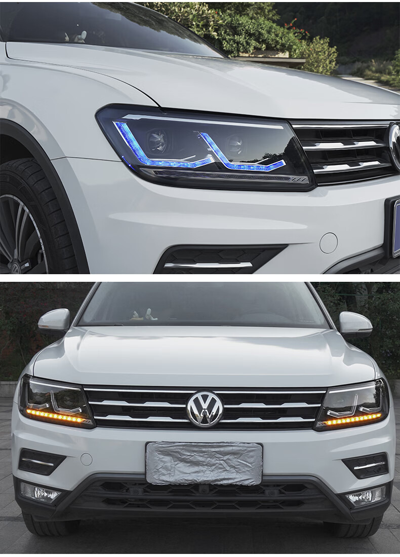 途观l大灯总成17-21款新途观l改装新款途观x日行灯led大灯总成 大灯配