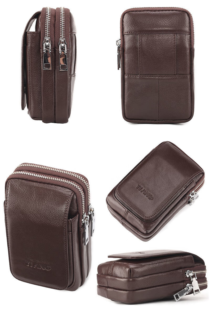 手机套腰包男工地中年男士牛皮手机包腰包穿皮带腰间工地工作贴身小包