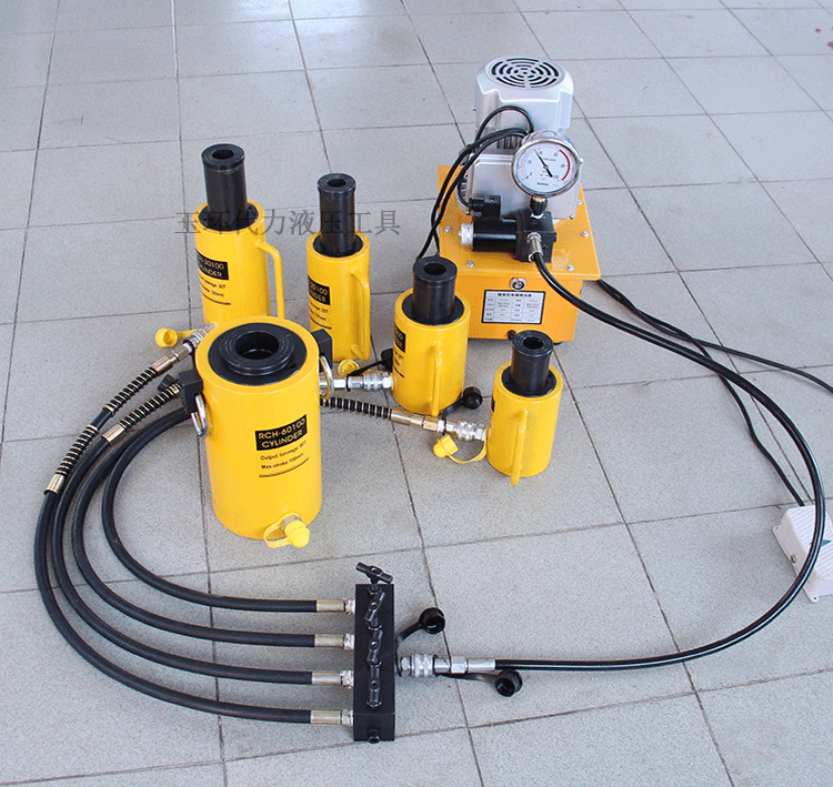 适用于中空液压千斤顶rch20t30t60t100吨电动分体式空心油缸分离式油