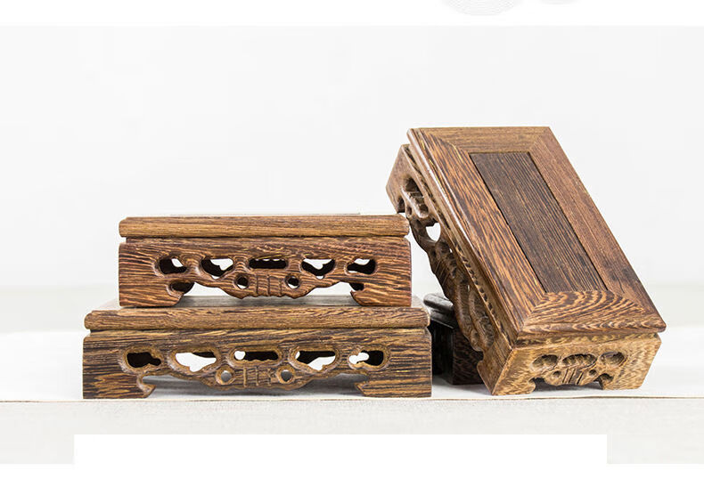 红木雕刻工艺品实木质奇石花盆佛像摆件底座实木托架奇石石头盆景鸡翅