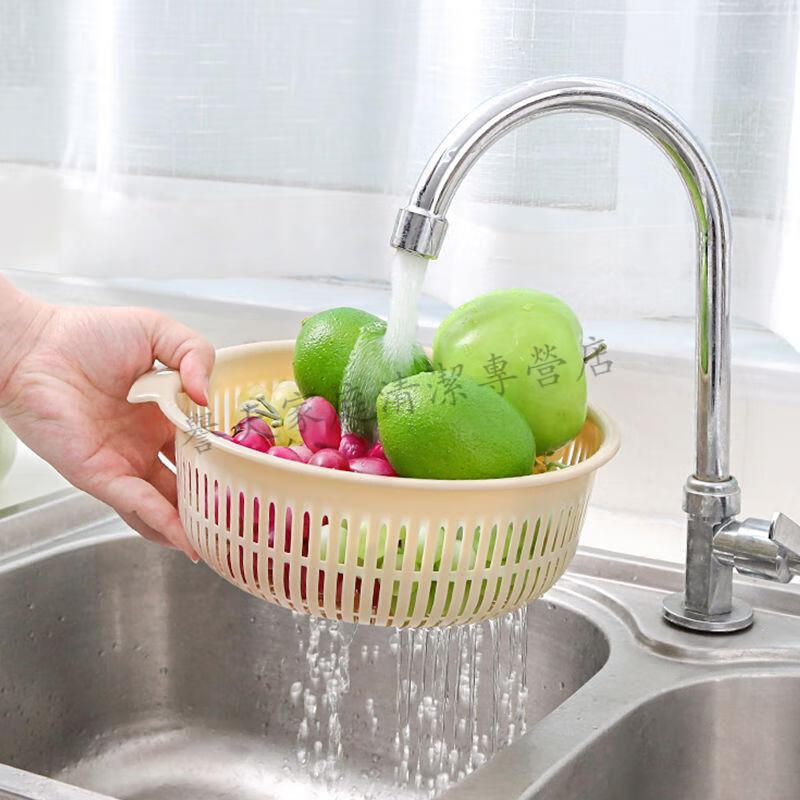 双层镂空水果盆洗水果沥水篮家用水果篮创意塑料洗菜篮厨房洗菜盆