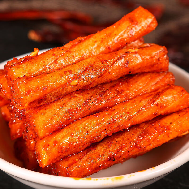 辣小白辣条辣片麻辣辣丝湘式挤压糕点面筋素牛筋板筋休闲零食小吃天生