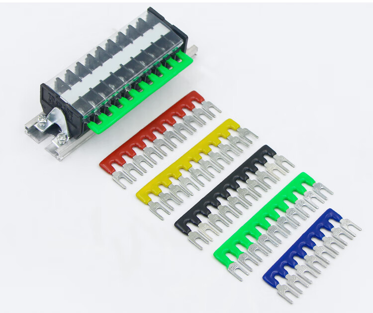 td15/20接线端子短接条汇流排并线连接线排铜排边插2-10位多色 拍下