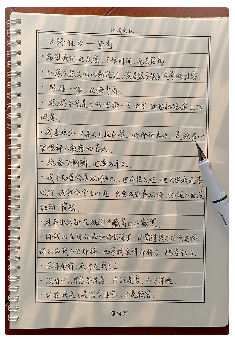 瑾鲤体行楷手写字帖女生字体漂亮练字楷书行书硬笔书法成年男钢笔诗悦