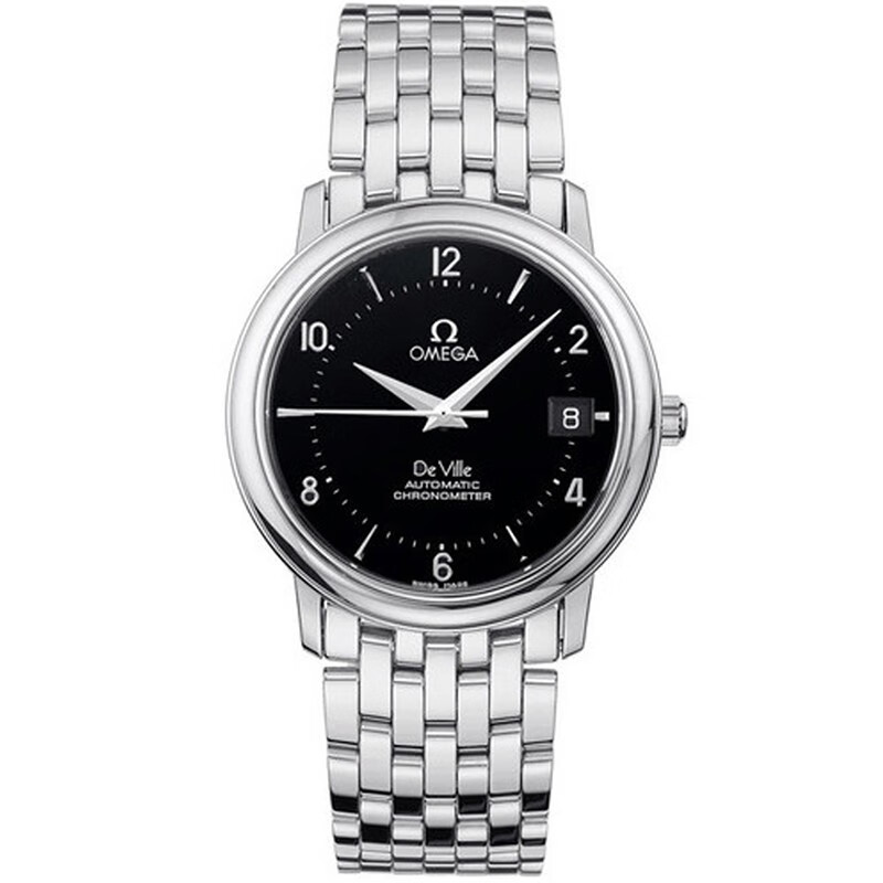 二手95新欧米茄碟飞系列黑面日历自动机械男表45005000