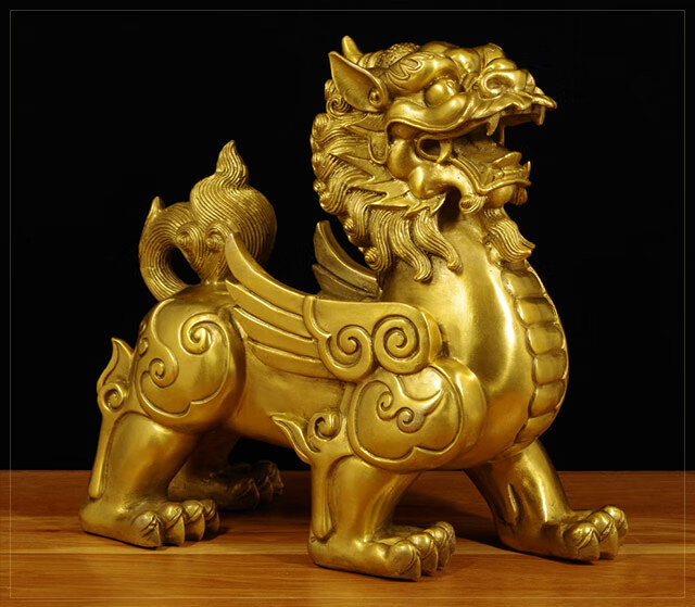 玄唐 招财纯铜貔貅摆件大号麒麟风水摆件开业礼品客厅办公室办公桌