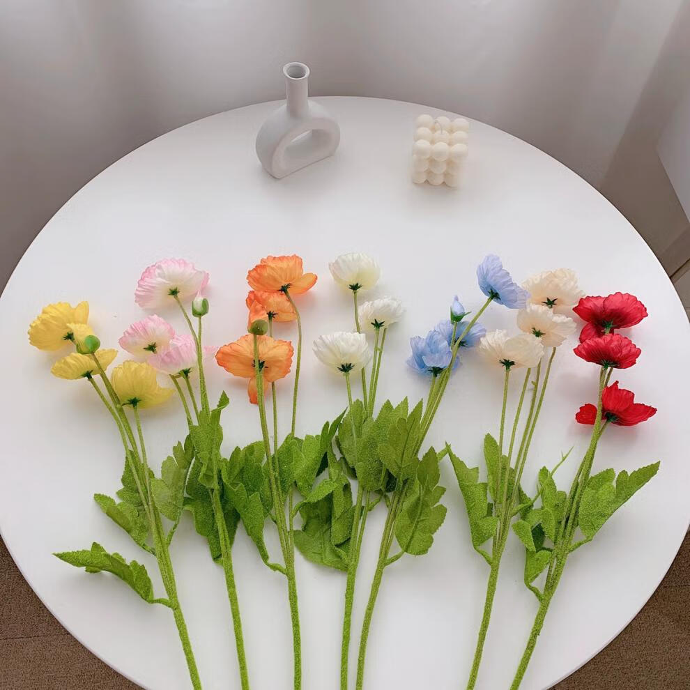 现货直发ins韩国花仿真花假花虞美人房间装饰摆拍道具民宿软装咖啡店