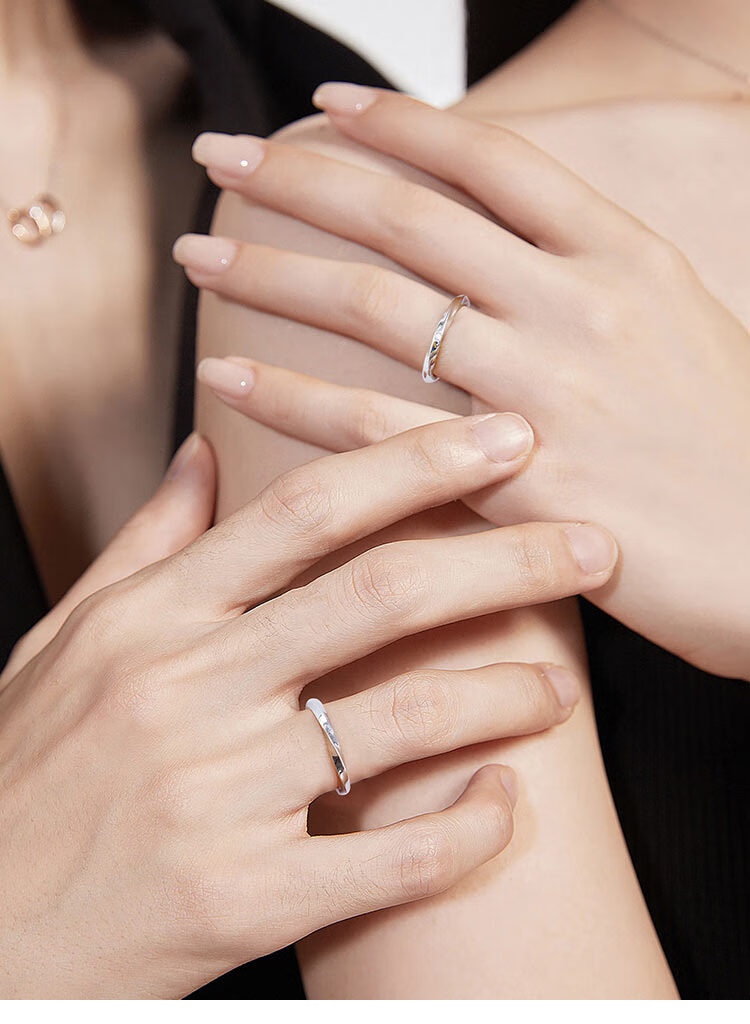 fanci范琦银饰无限爱情侣戒指一对莫比乌斯环对戒925银异地恋七夕情人